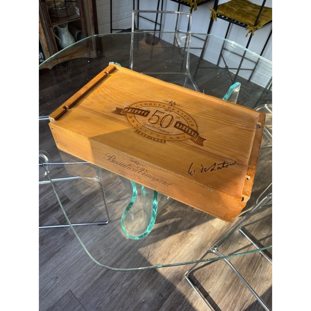 Beaulieu Vineyard BV Georges de Latour 50th Anniversary Wood Wine Crate Box Napa